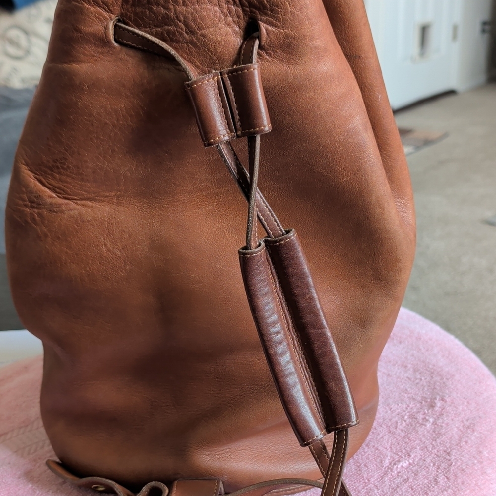 Coach Leather Drawstring Backpack in Rich Brown - Picture 2 of 13